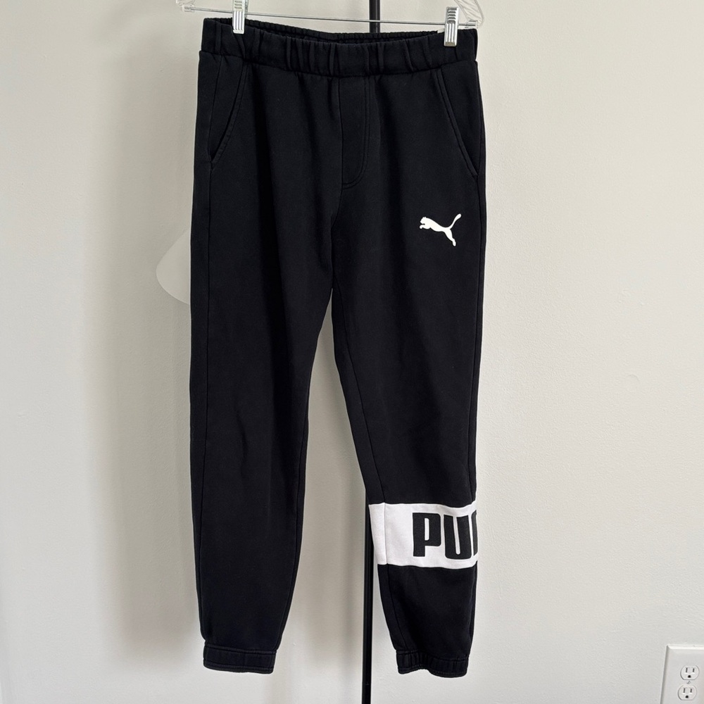 Puma Women’s Black Joggers with text logo